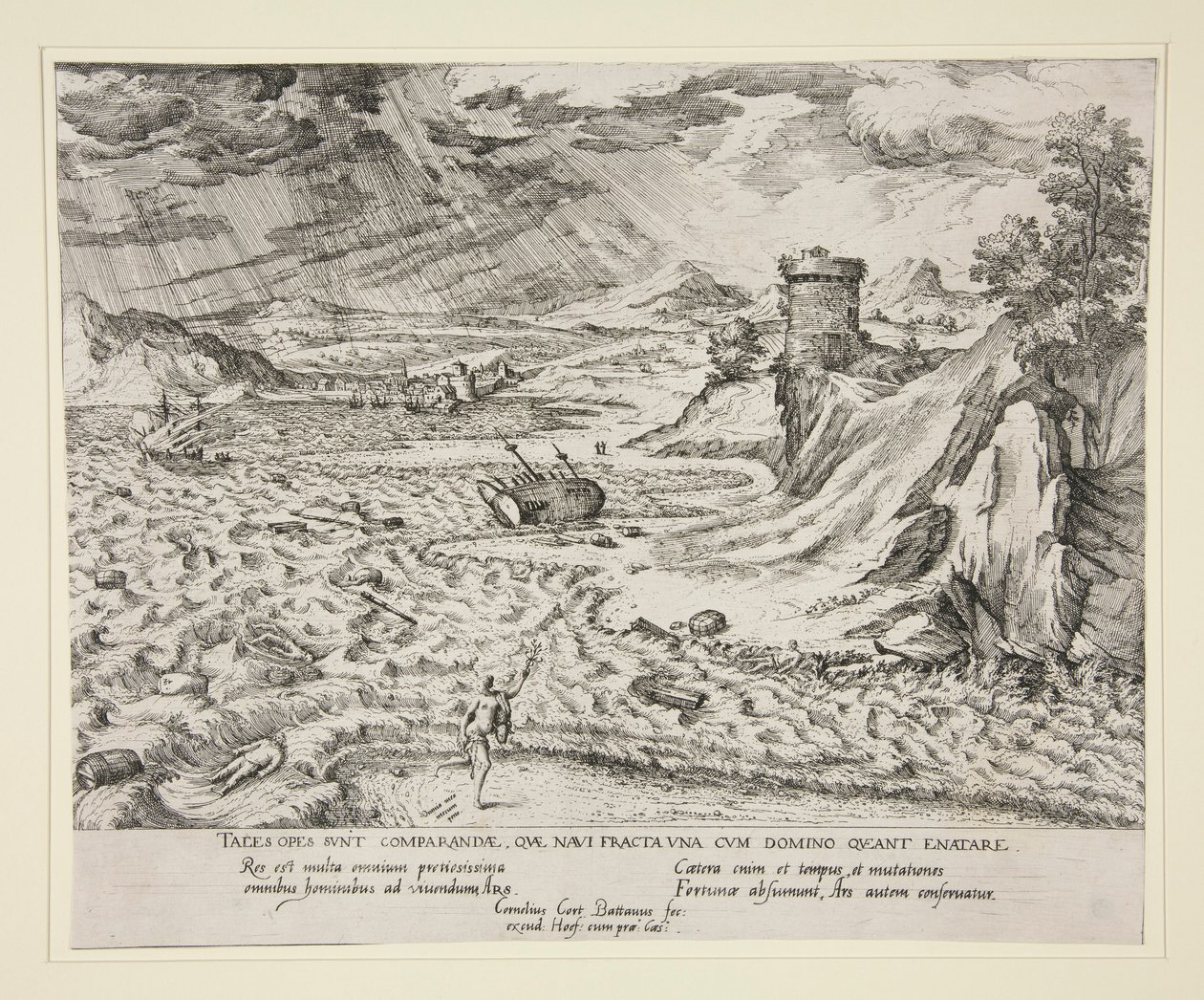 Het schipbreuk door Cornelis Cort