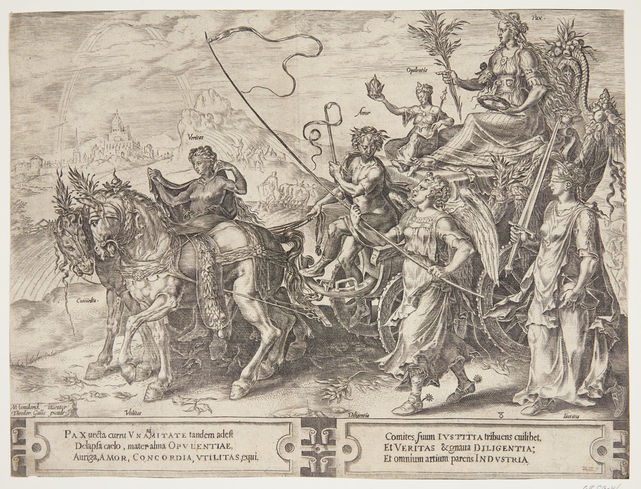 De triomf van de vrede door Cornelis Cort