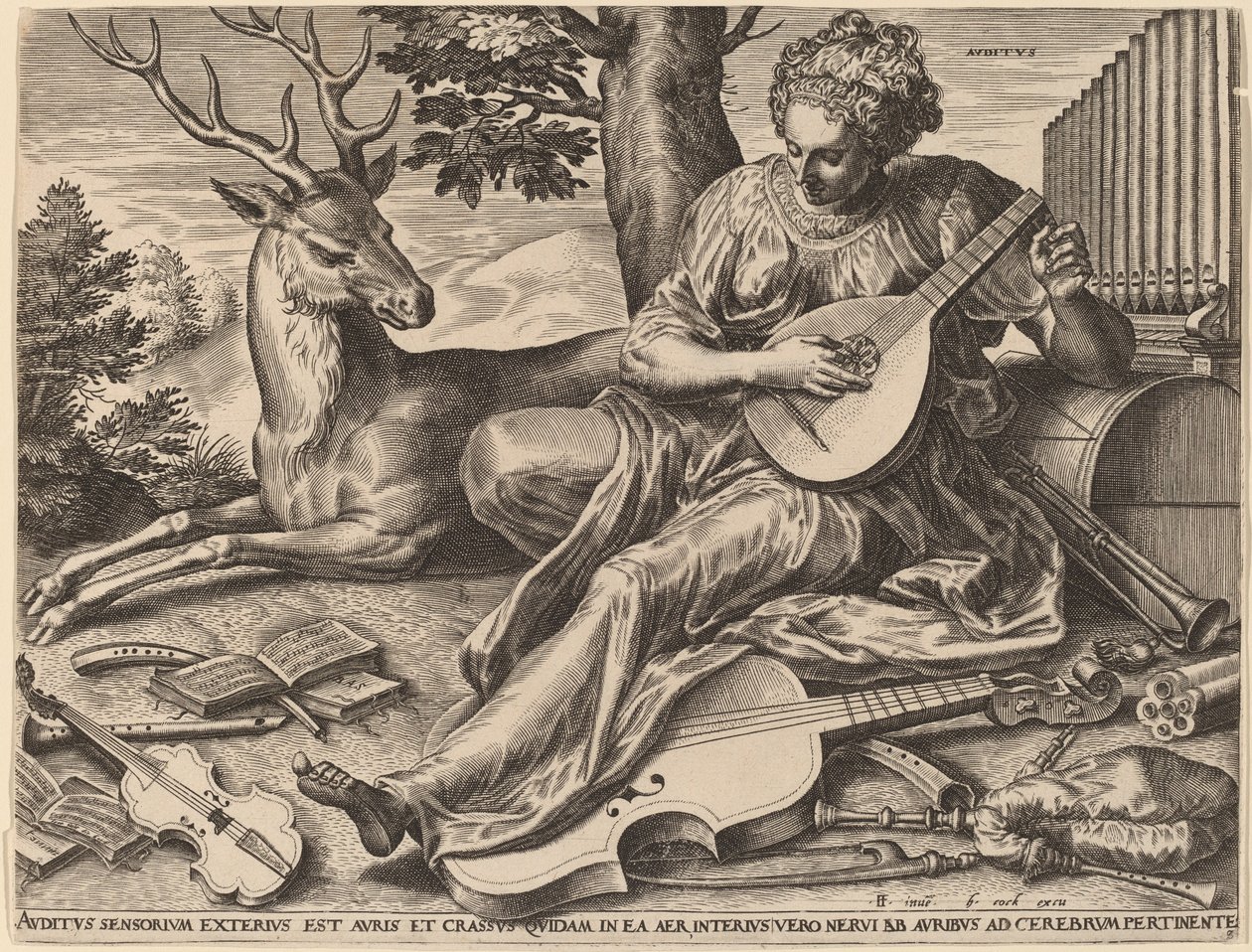 Gehoor door Cornelis Cort after Frans Floris I