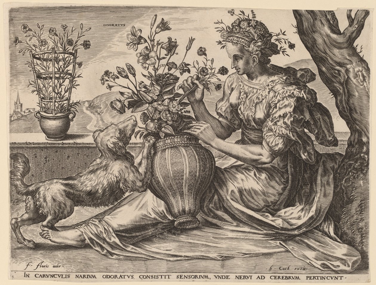 Geur door Cornelis Cort after Frans Floris I