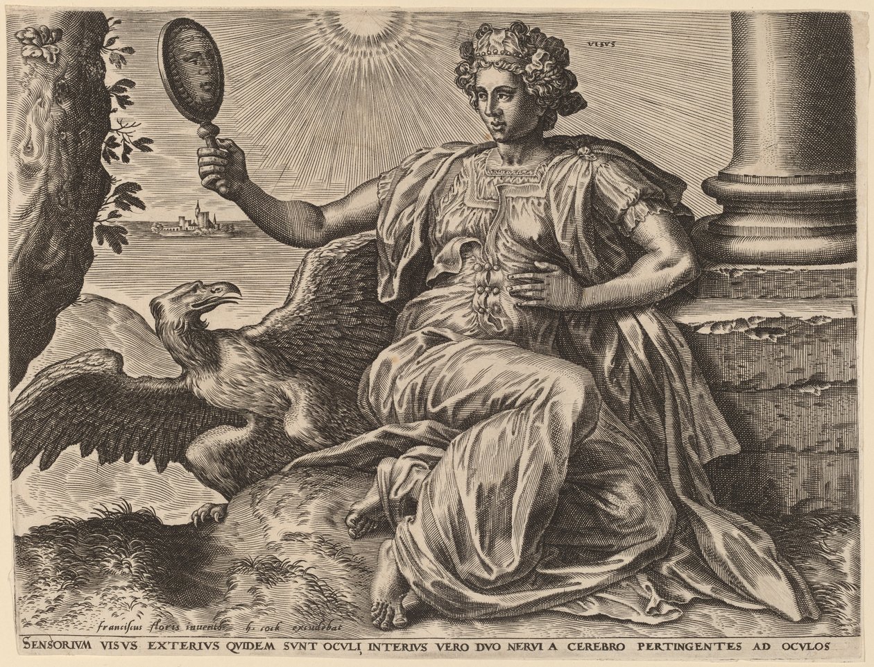 Visus door Cornelis Cort after Frans Floris I