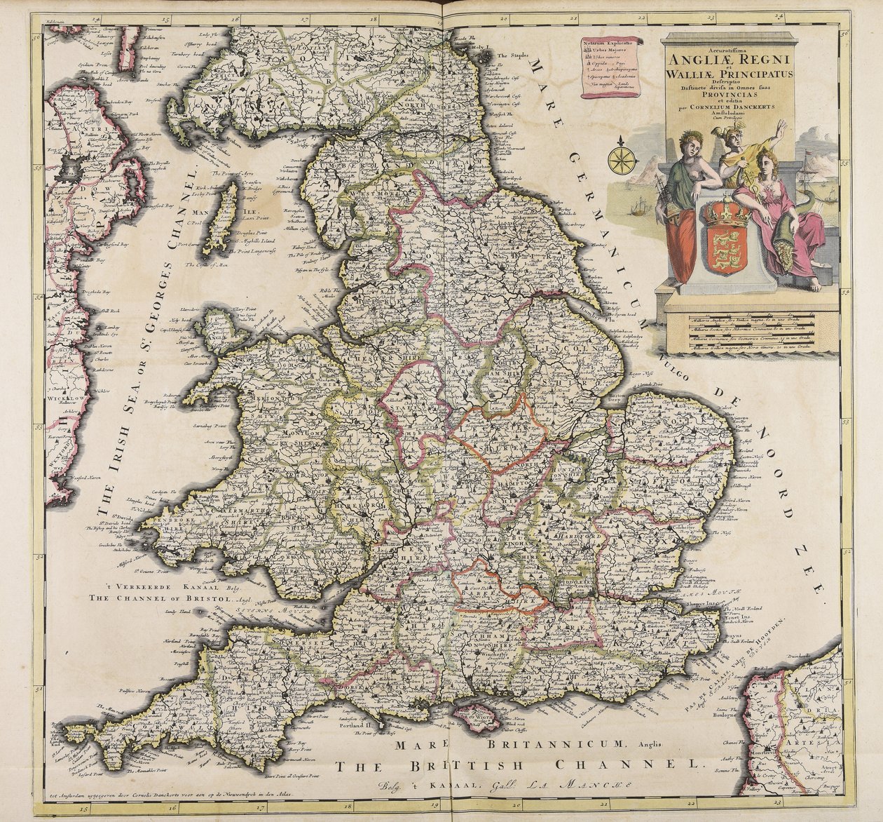 Accuratissima Angliae regni et Walliae principatus descriptio door Cornelis Danckerts