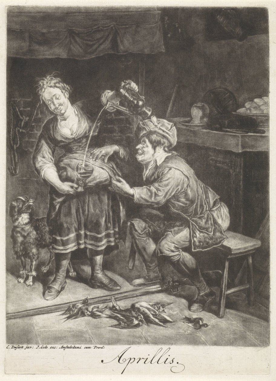 April door Cornelis Dusart