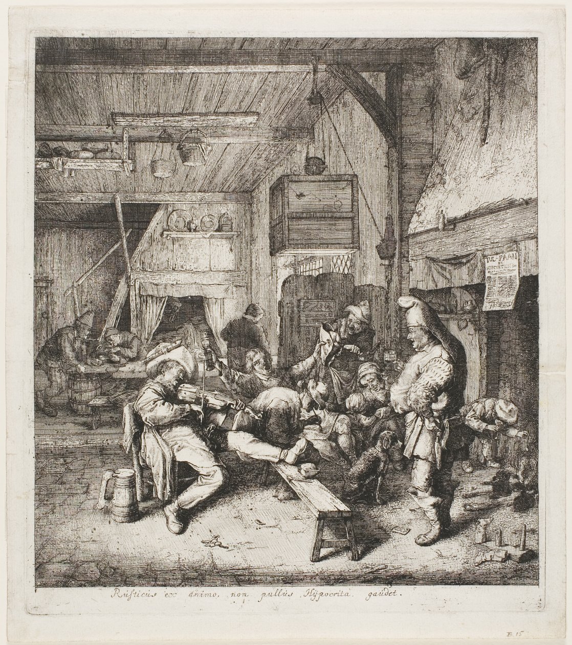 Violist zittend in de herberg door Cornelis Dusart