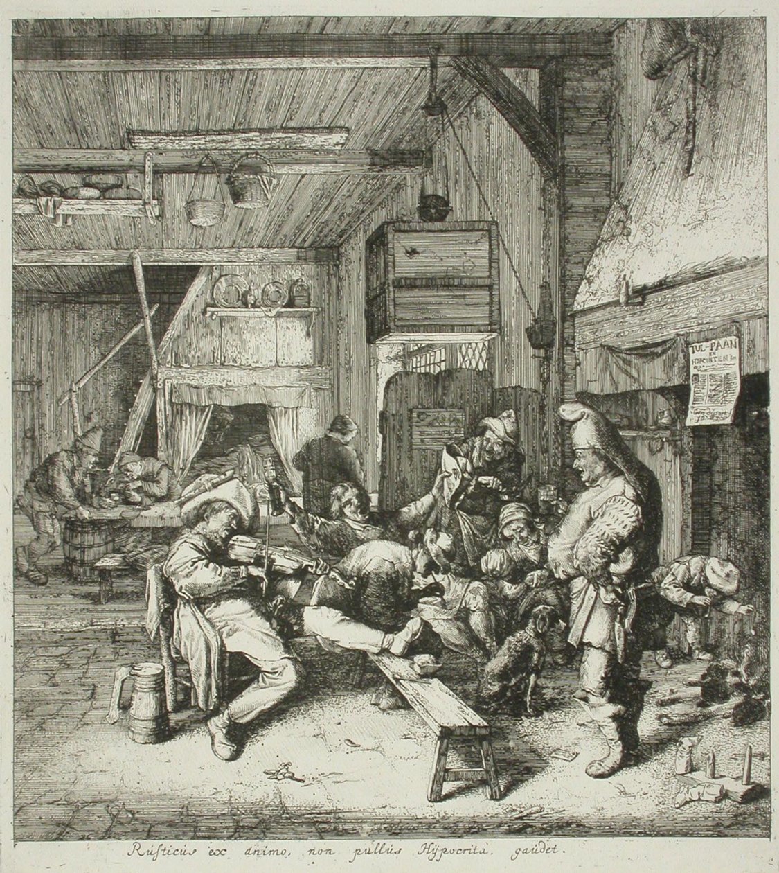 Vioolspeler in een herberg door Cornelis Dusart
