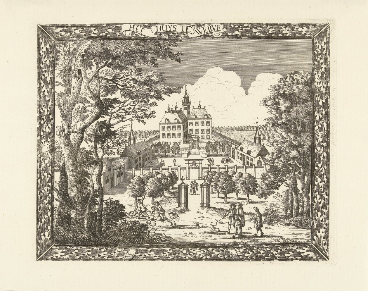 Gezicht op Huis te Werve te Voorburg door Cornelis Elandts