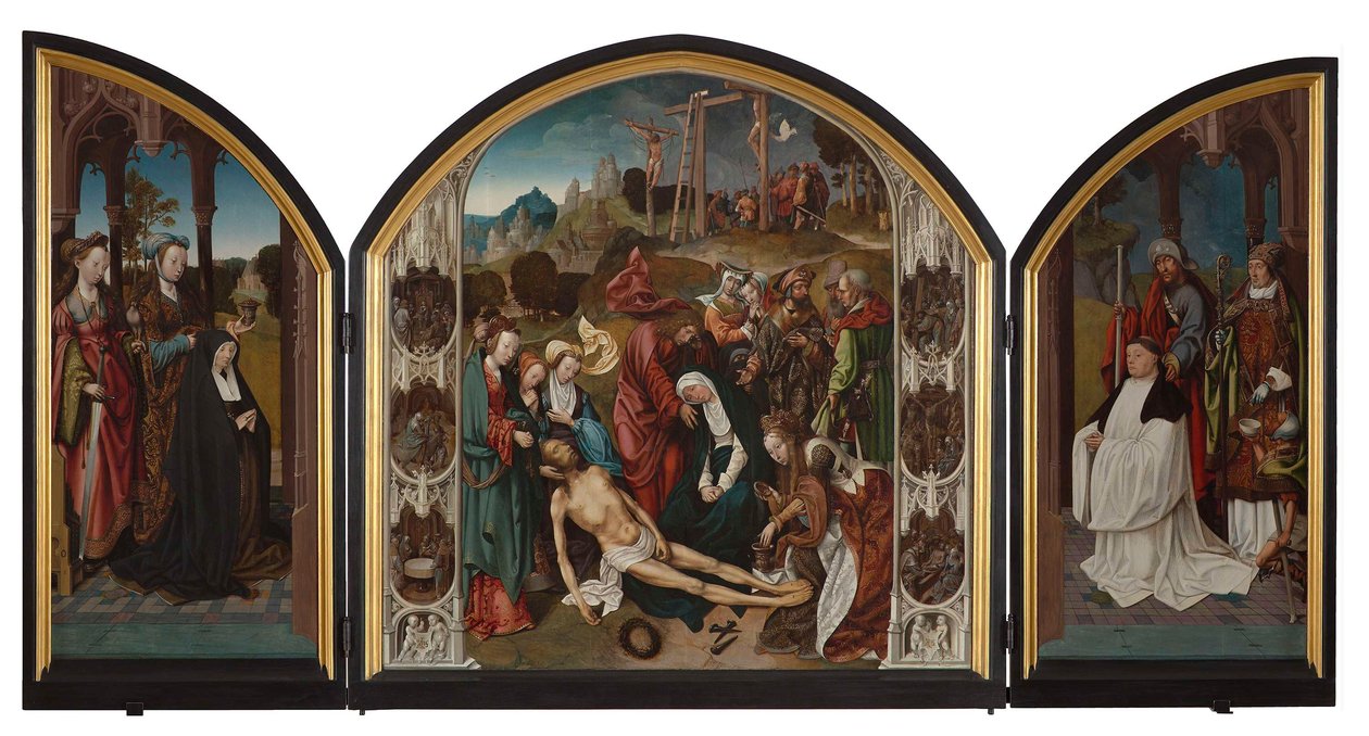 Drieluik met de Bewening van Christus door Cornelis Engebrechtsz.