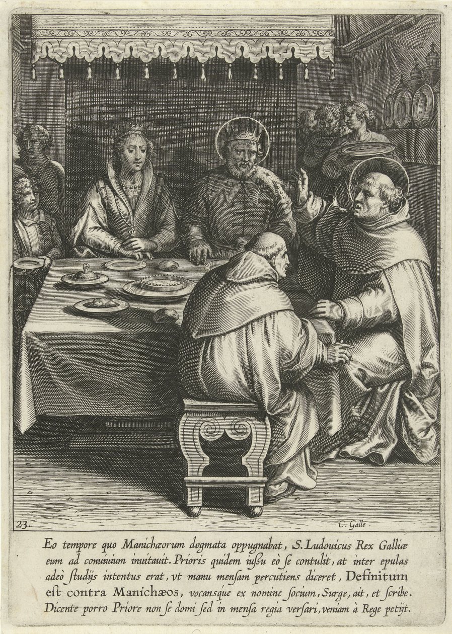 Thomas aan het hof van koning Lodewijk van Frankrijk door Cornelis Galle (I)