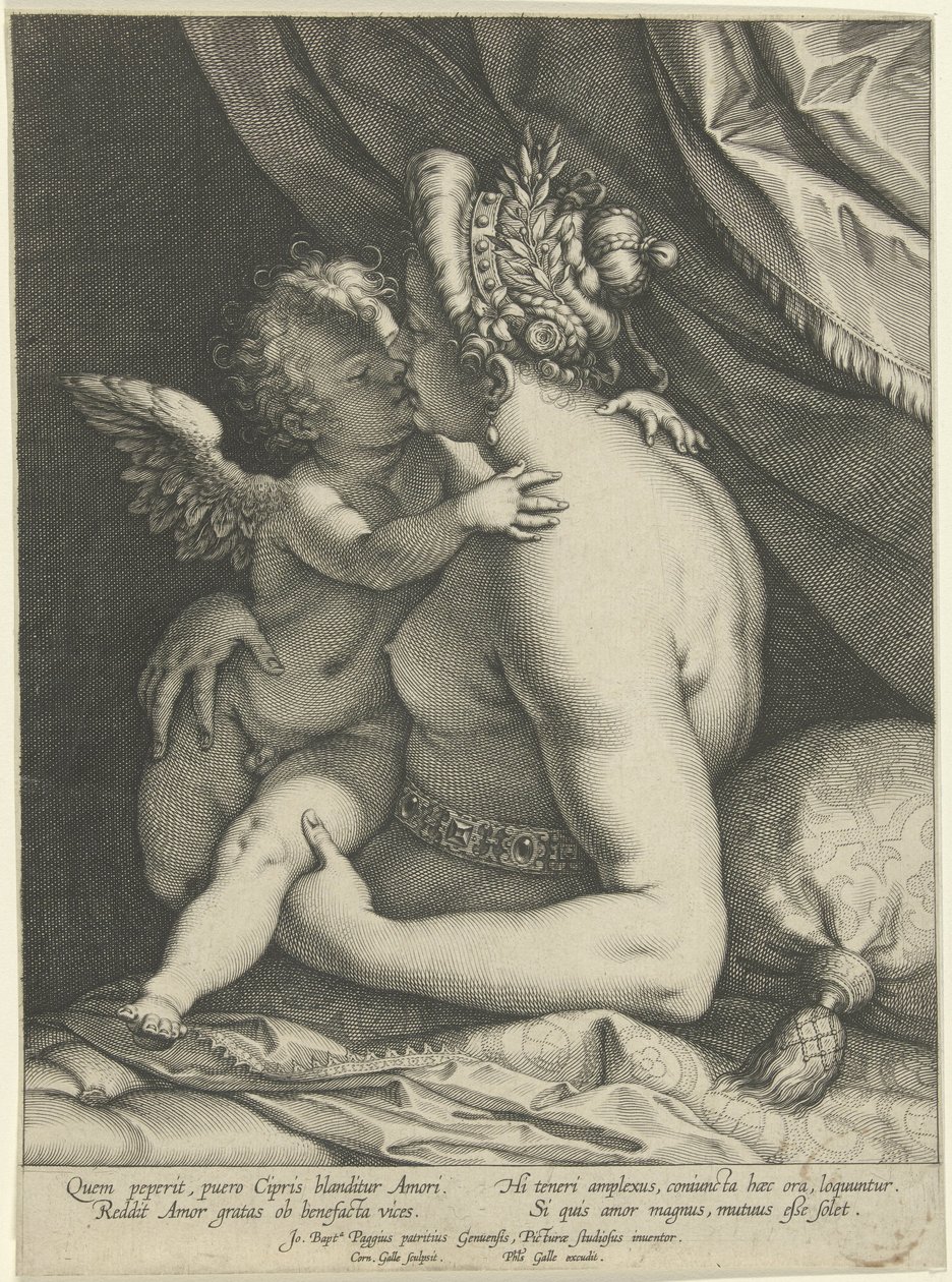 Venus kust Amor door Cornelis Galle (I)