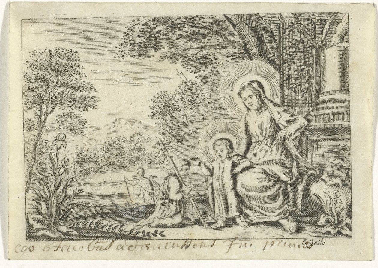Heilige Familie met Johannes de Doper door Cornelis Galle (II)
