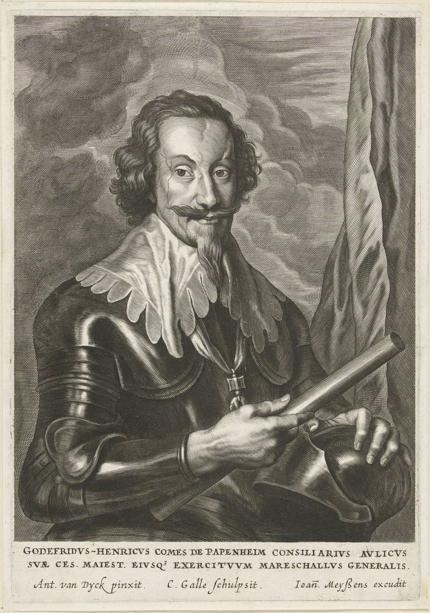 Portret van Gottfried Heinrich, graaf van Pappenheim door Cornelis Galle (II)
