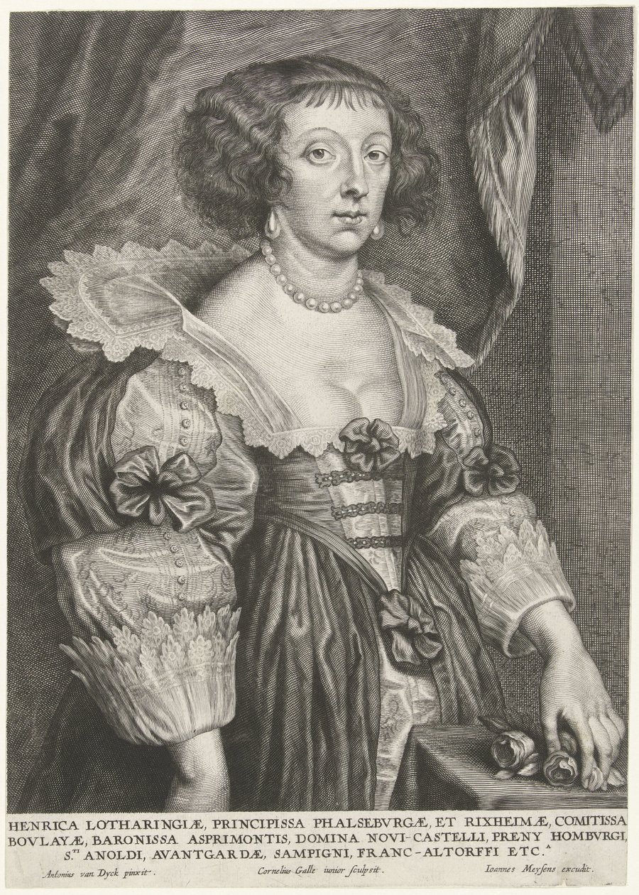 Portret van Henriëtte van Lotharingen door Cornelis Galle (II)