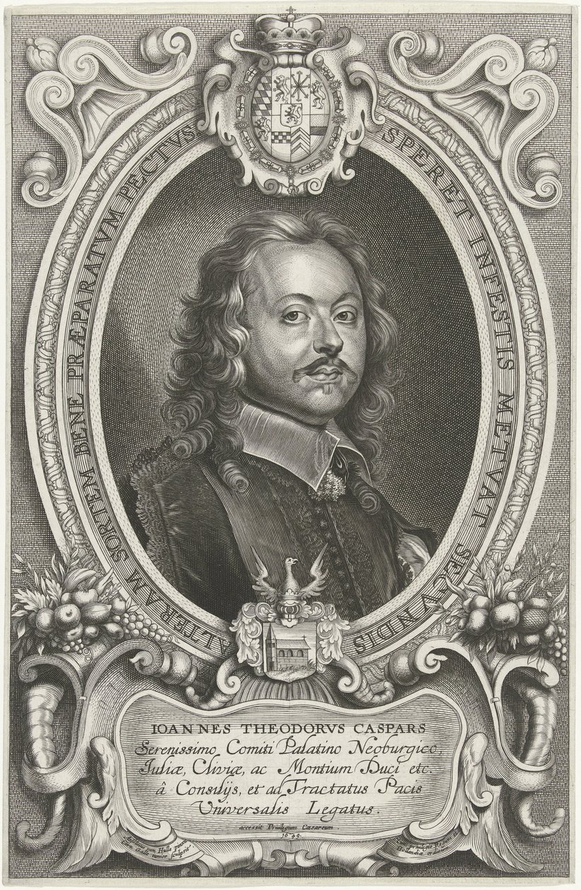 Portret van Johann Theodor Caspars door Cornelis Galle (II)