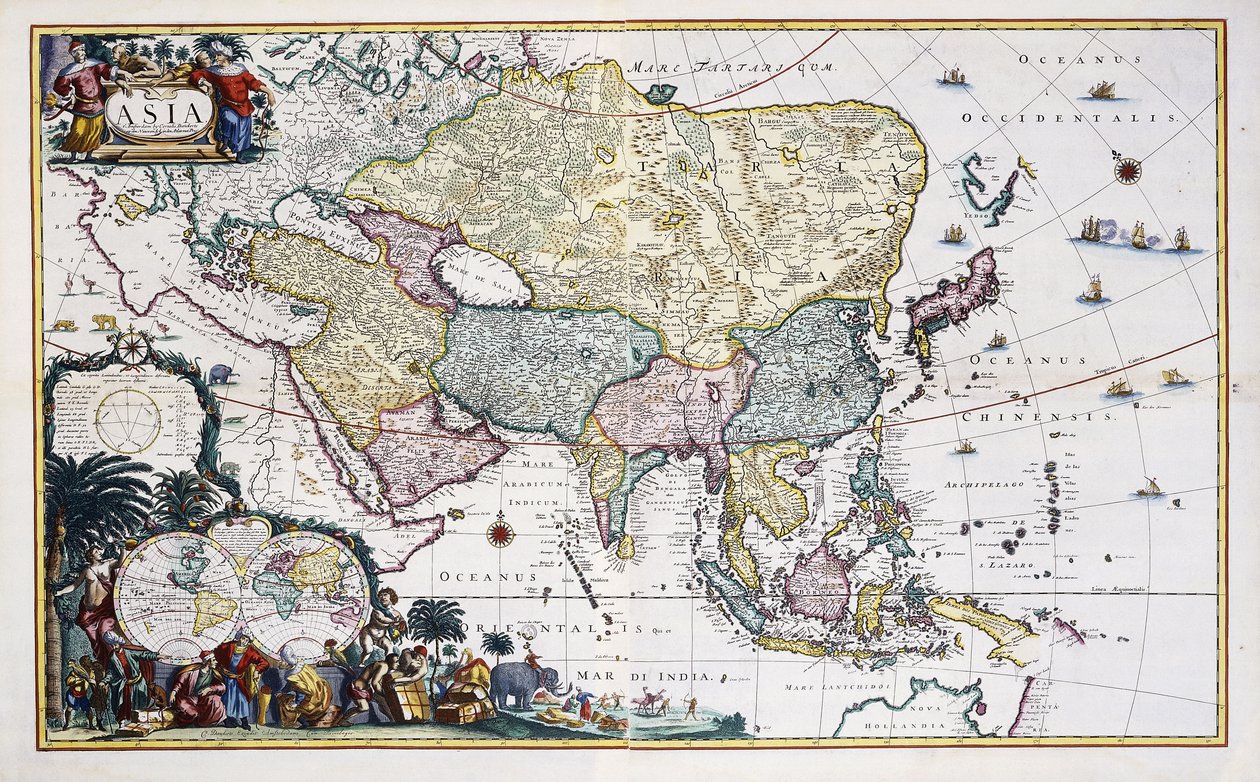 Kaart van Azië, c.1696 door Cornelis III Danckerts