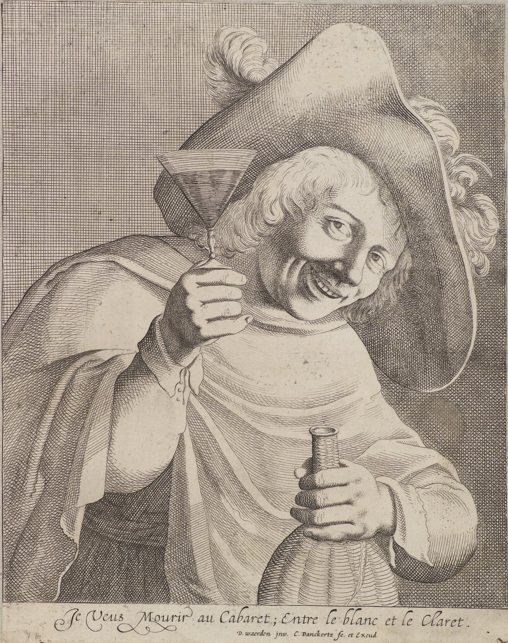 Man met een glas door Cornelis I Danckerts