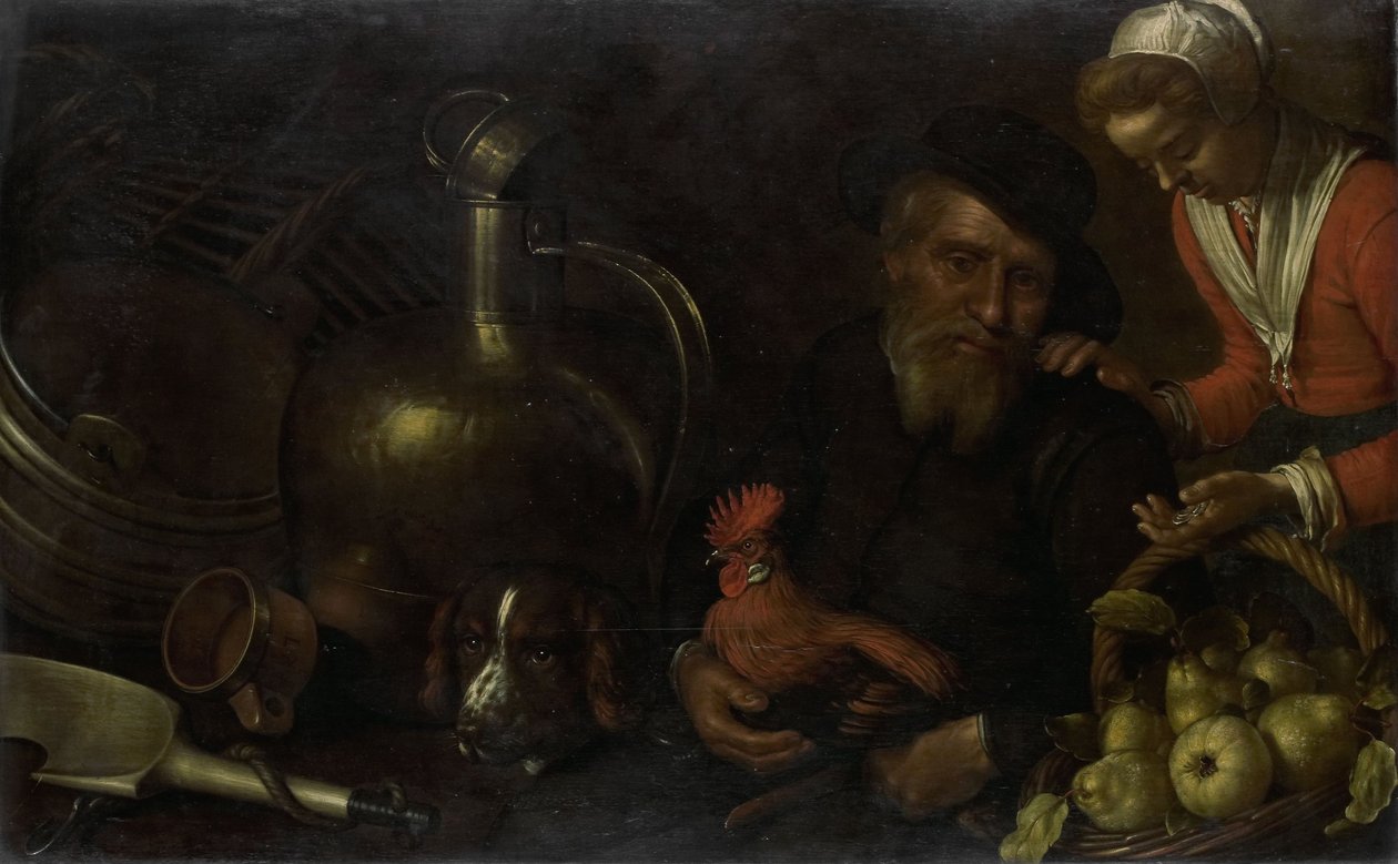 De pluimveeverkoper door Cornelis Jacobsz Delff