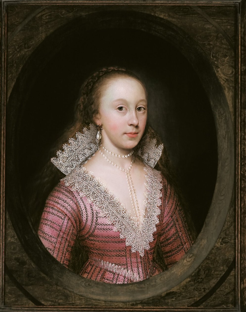 Een dame, vermoedelijk Catherine Fenn door Cornelis Janssens van Ceulen