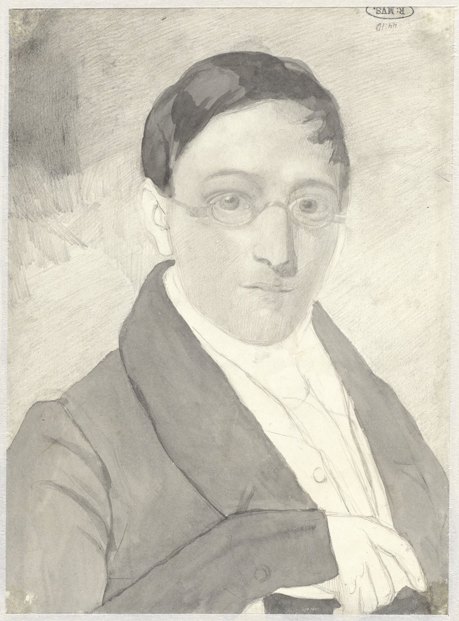 Portret van een heer met bril door Cornelis Kruseman