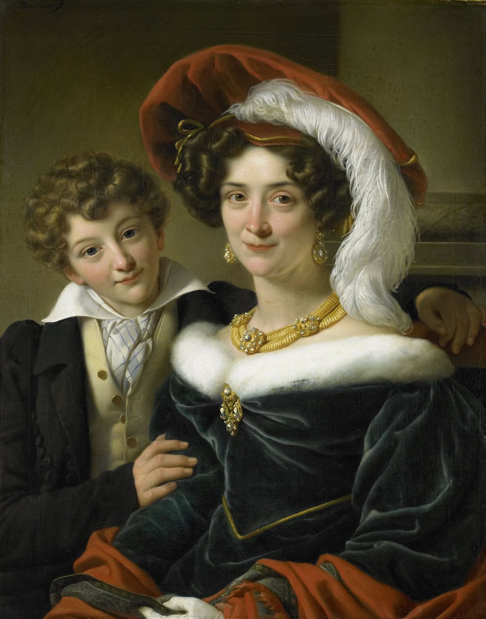 Rudolphina Wilhelmina Elizabeth de Sturler met hun zoon Richard Leeuwenhart, 1829 door Cornelis Kruseman