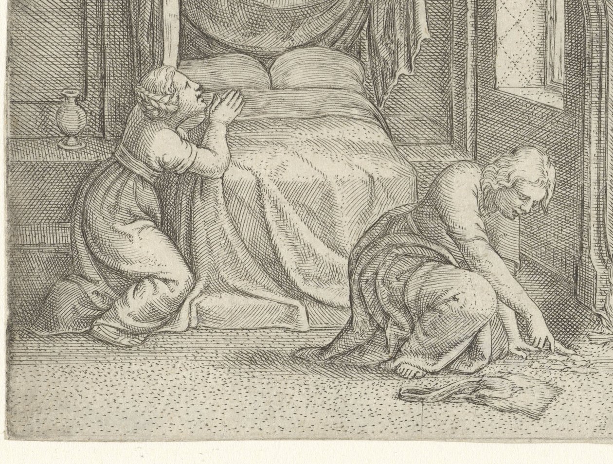 Huwelijksnacht van Tobias en Sara door Cornelis Massijs