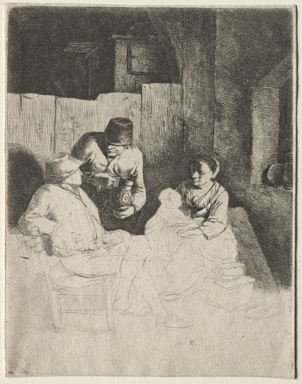 De Moeder Zittend in een Herberg door Cornelis Pietersz Bega