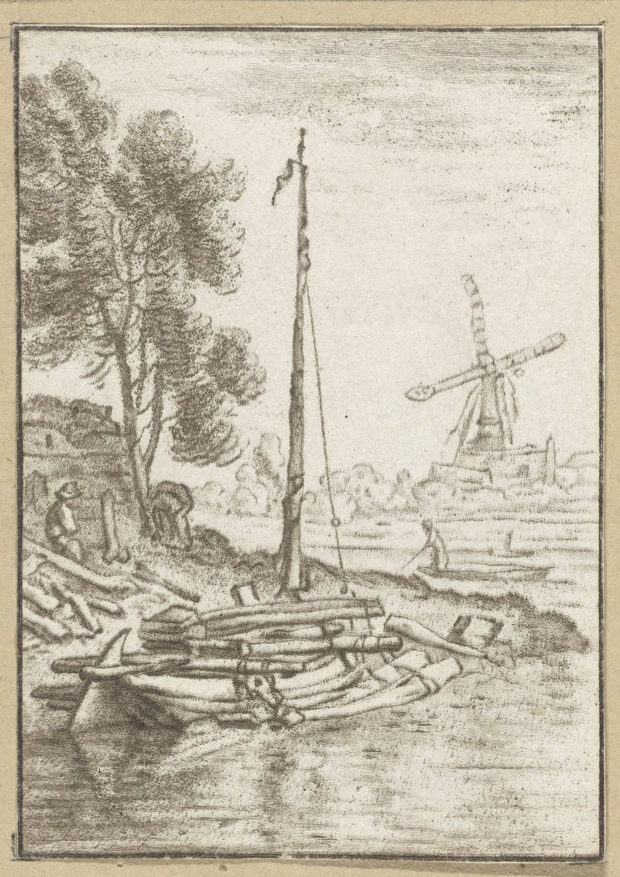 Bochtige rivier door Cornelis Ploos van Amstel