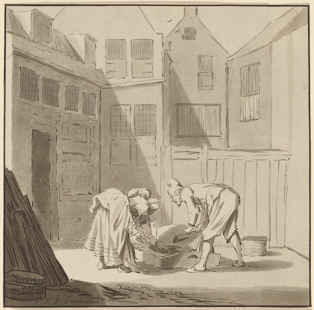Varkensslachters door Cornelis Ploos van Amstel