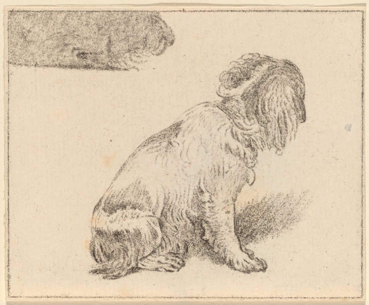 Zittende Hond door Cornelis Ploos van Amstel