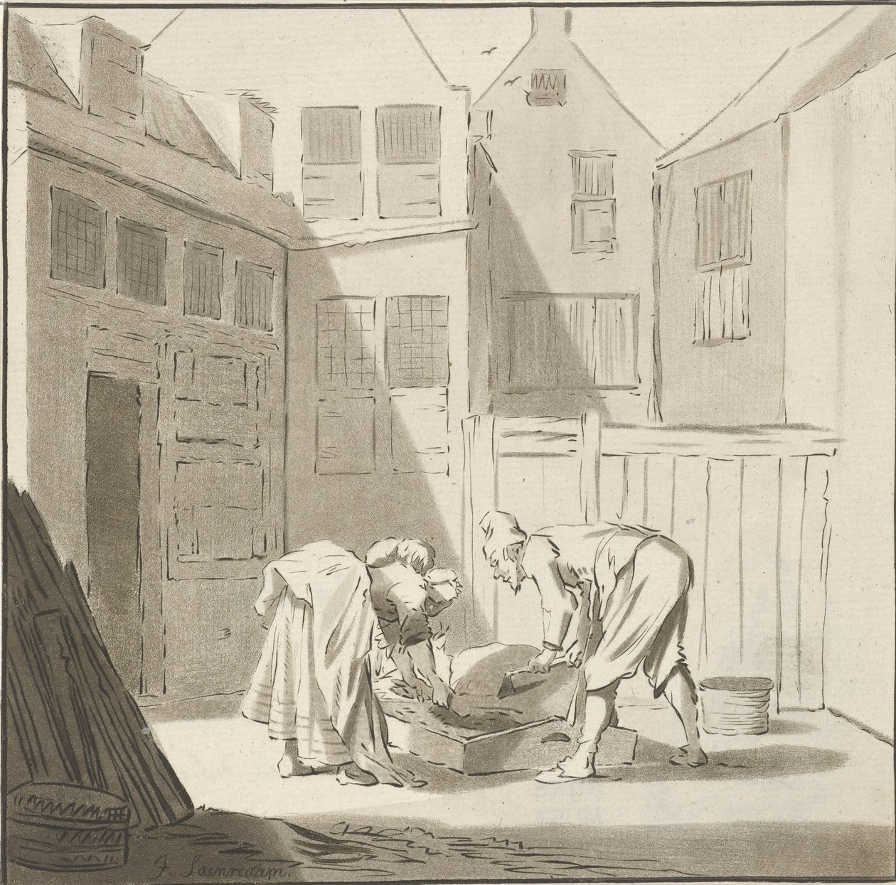 Varkensslacht door Cornelis Ploos van Amstel
