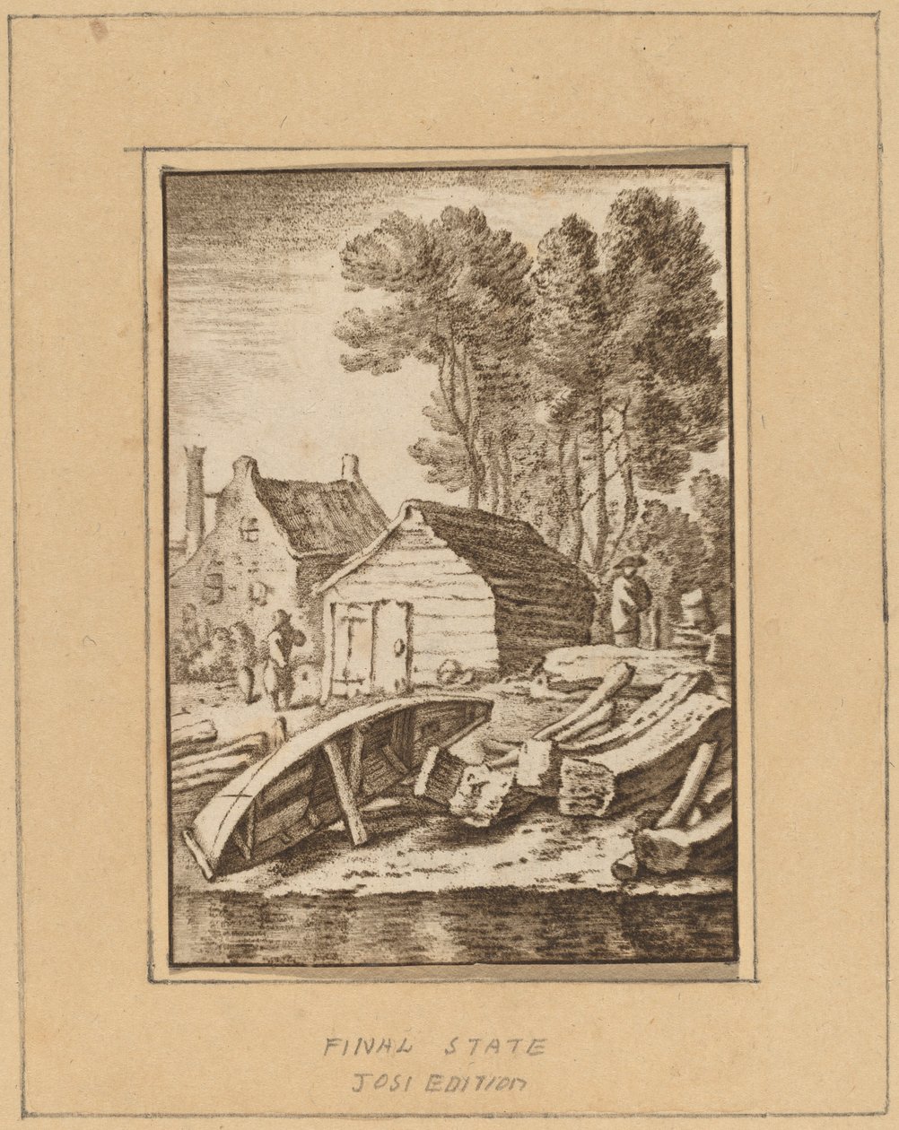 Scheepswerf door Cornelis Ploos van Amstel after Herman Saftleven