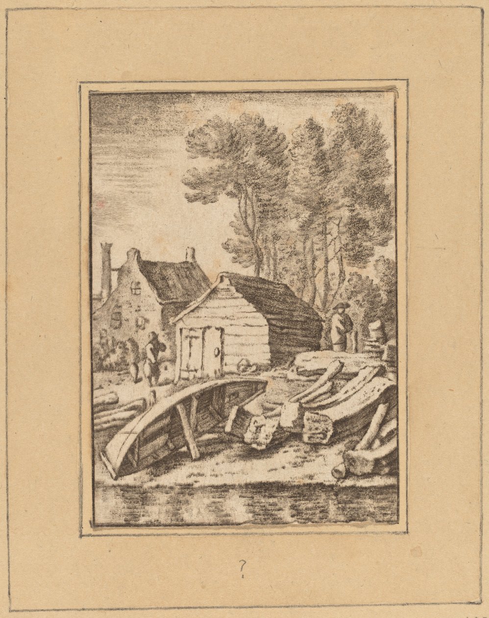 Scheepswerf door Cornelis Ploos van Amstel after Herman Saftleven