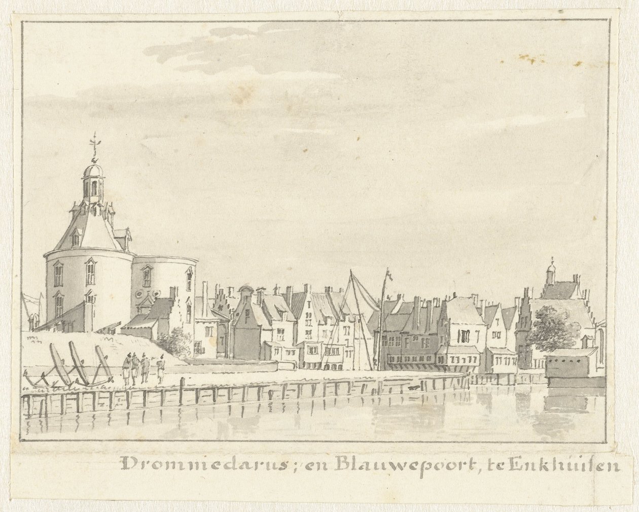 De Drommedaris en Blauwepoort te Enkhuizen door Cornelis Pronk