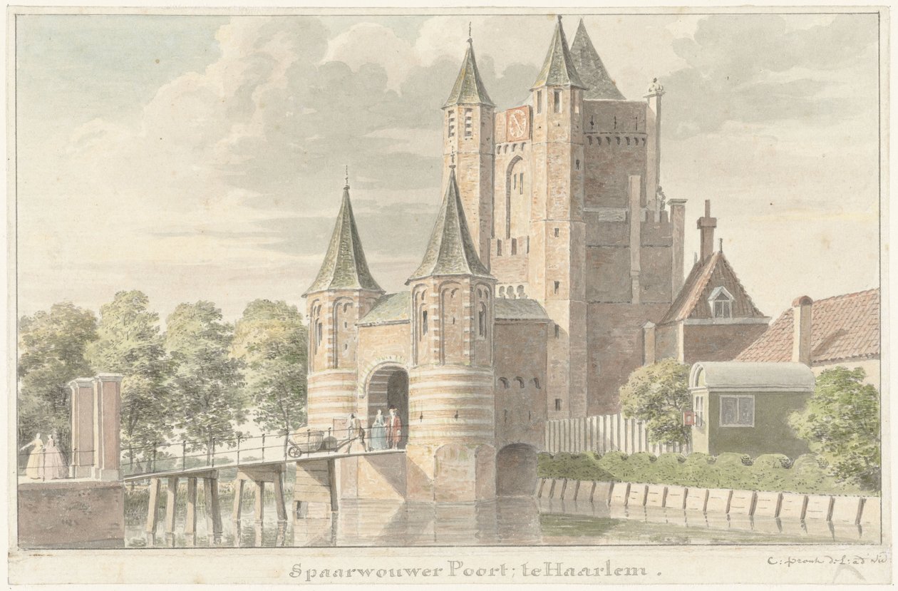 Spaarnwouder poort te Haarlem door Cornelis Pronk
