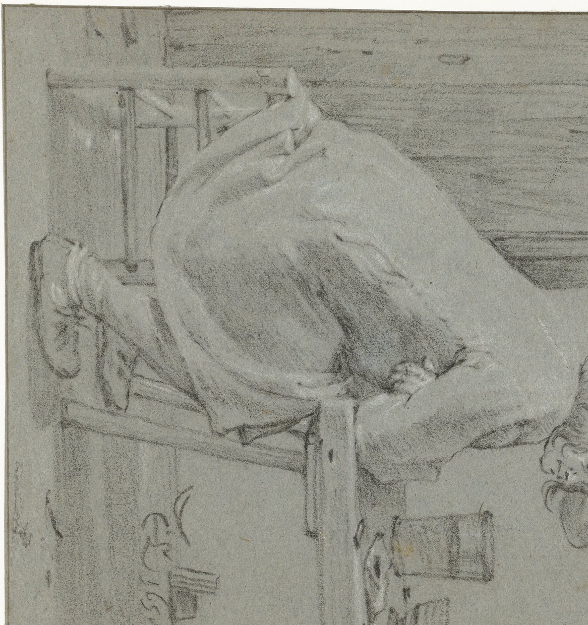 Aan tafel zittende man door Cornelis Saftleven