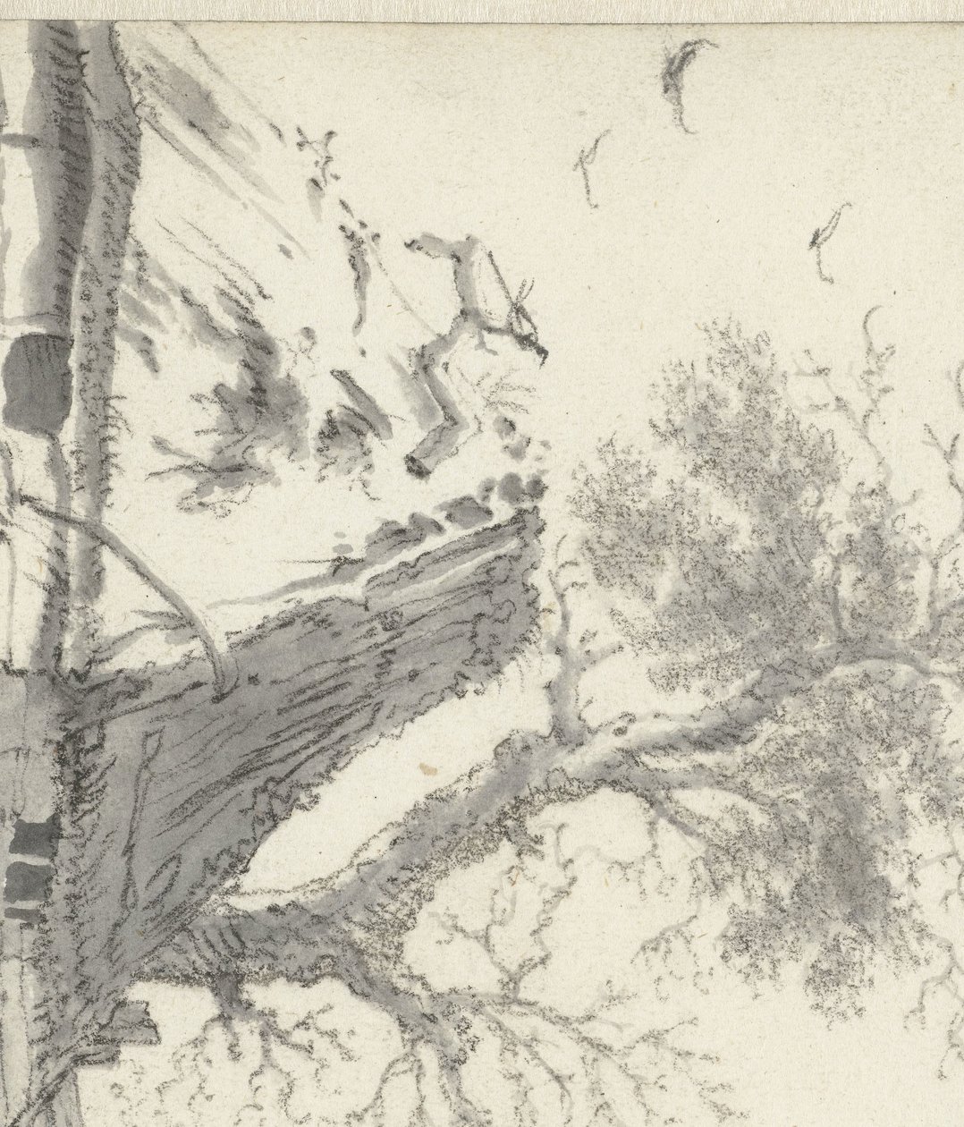 Boerenhut aan het water door Cornelis Saftleven