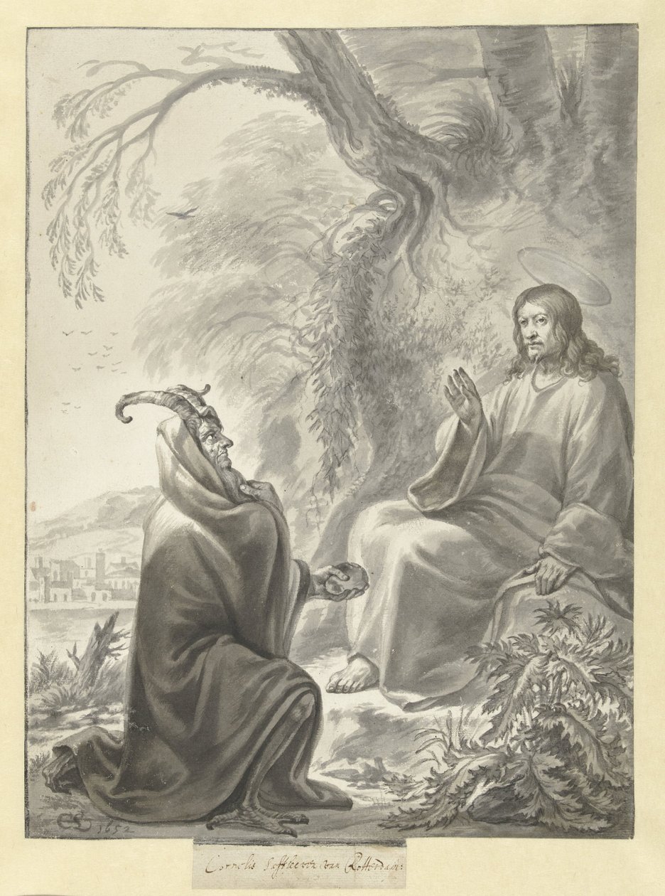 De verzoeking van Christus door Cornelis Saftleven