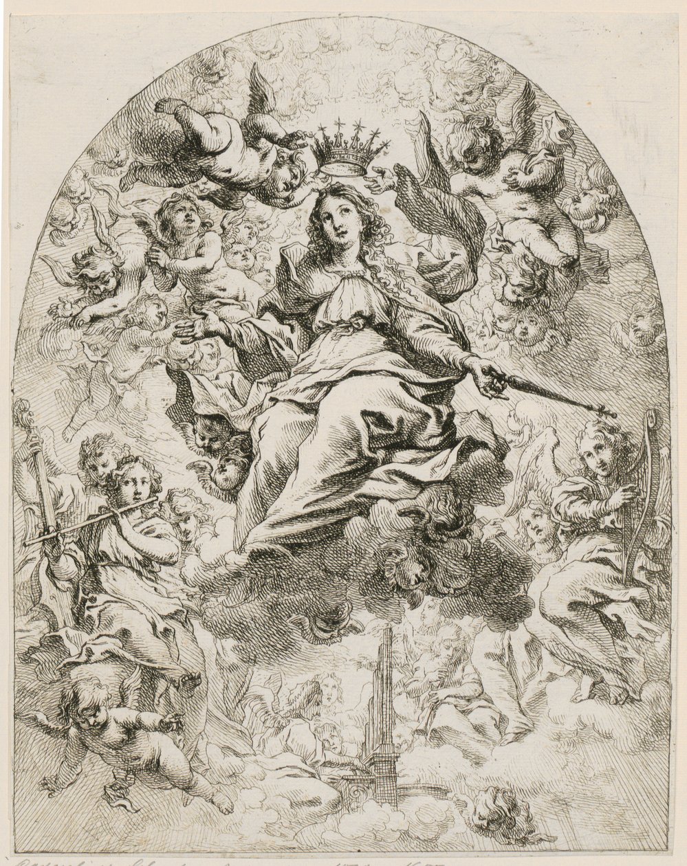 De kroning van Maria door Cornelis Schut