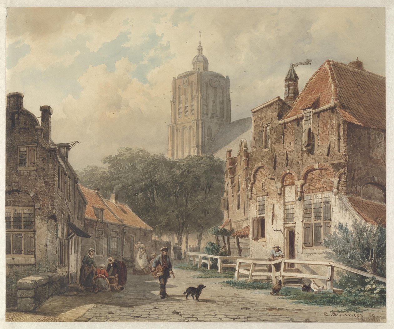 Gezicht in de stad Den Briel door Cornelis Springer