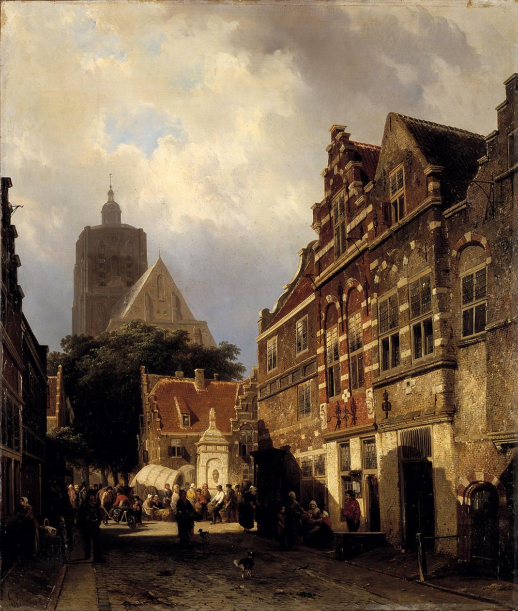 Gezicht op de Wellerondom in Den Briel door Cornelis Springer