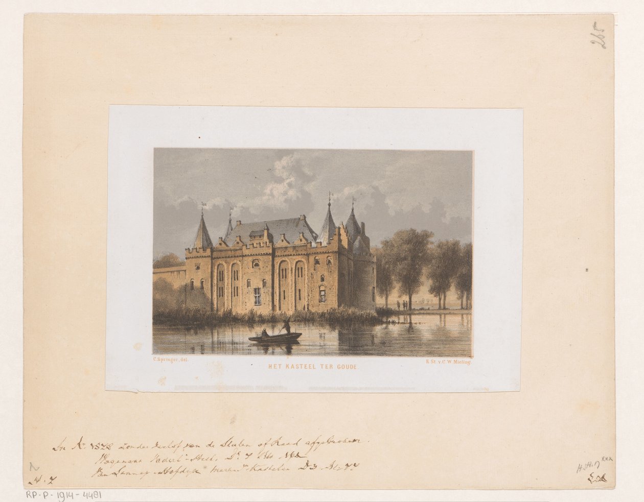 Kasteel van Gouda door Cornelis Springer