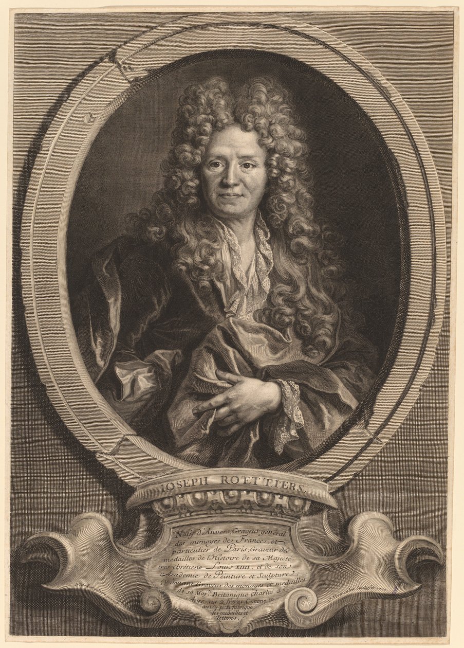 Joseph Roettiers door Cornelis Vermeulen after Nicolas de Largillierre