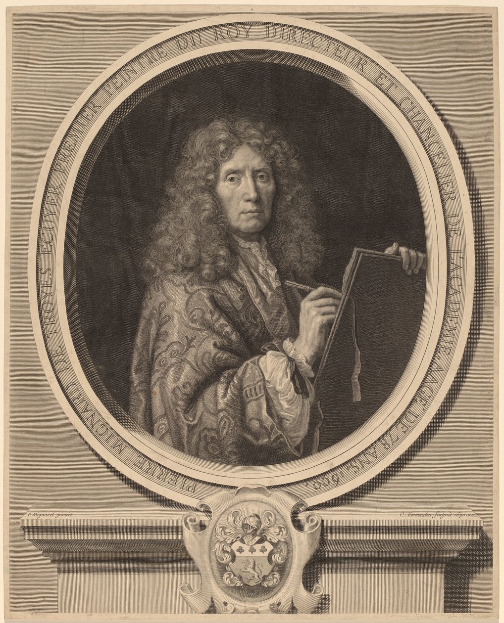 Pierre Mignard door Cornelis Vermeulen after Pierre Mignard I