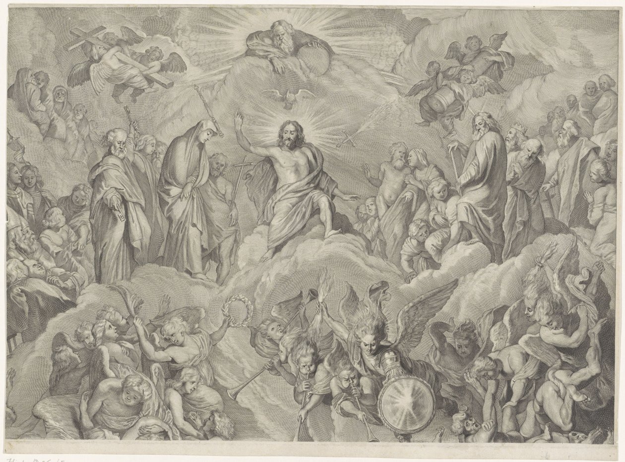 Laatste Oordeel (bovenste plaat) door Cornelis Visscher (II)