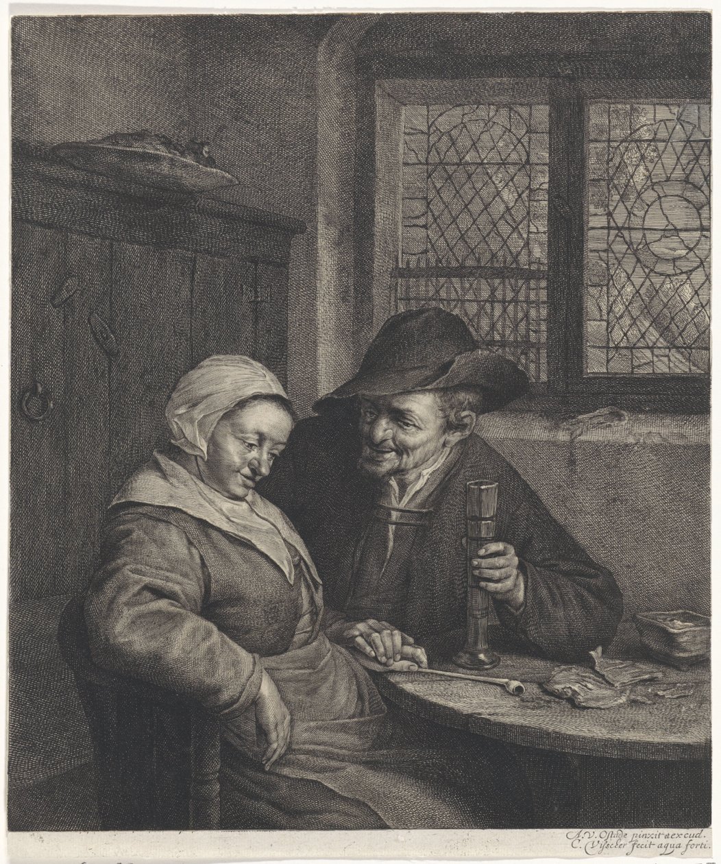 Oud paar door Cornelis Visscher (II)