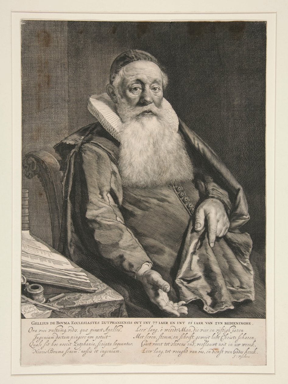 Gellius de Bouma, predikant van het evangelie in Zutphen door Cornelis Visscher
