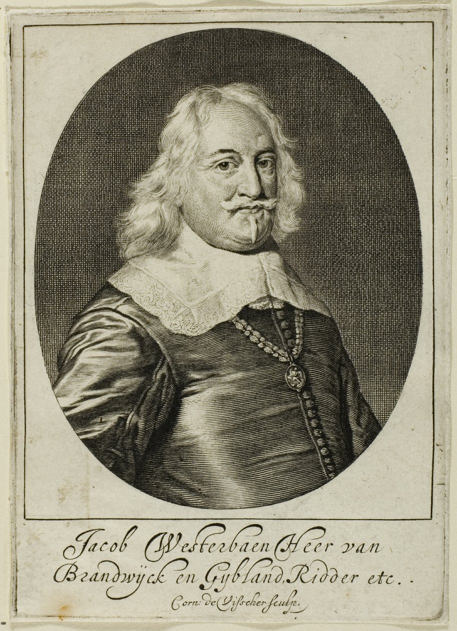 Jacob Westerbaen, lord of Brandwijk door Cornelis Visscher