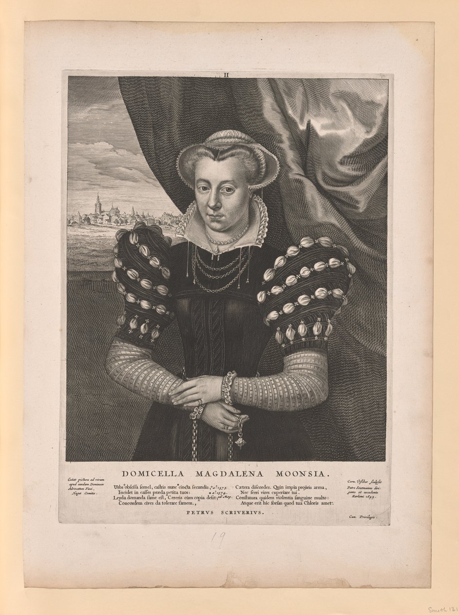 Magdalena Moons, van Quatuor Personae door Cornelis Visscher
