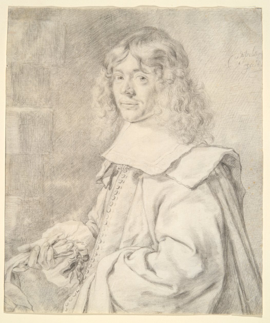 Portret van een jonge man door Cornelis Visscher