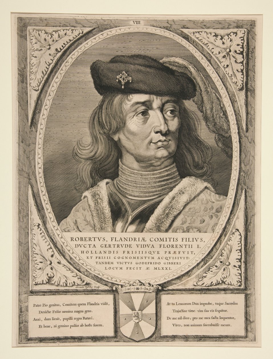 Robert, zoon van de graaf van Vlaanderen door Cornelis Visscher