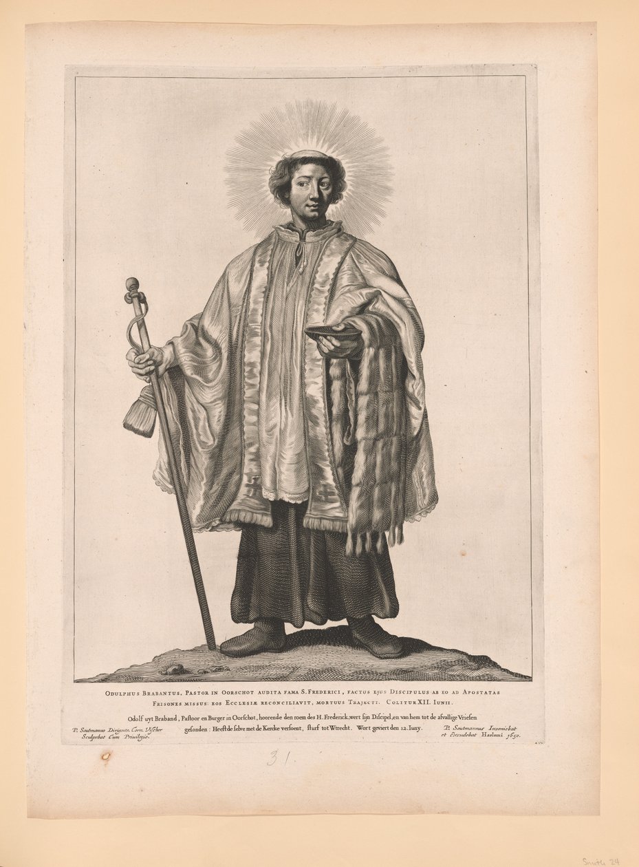Sint Odulf, van Heiligen van Noord- en Zuid-Nederland door Cornelis Visscher